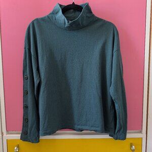 Madewell Button-Sleeve Turtleneck Top
